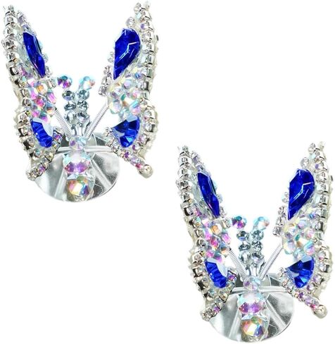 yorise 2pcs بلينغ فراشة سيارة لوحة القيادة الحلي، kawaii الراين السيارات مرآة الرؤية الخلفية الزينة للنساء، عالمية متعة السيارات الملحقات الداخلية للسيارات المنزل مكتب حديقة (الأرجواني) in Kuwait