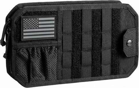 MOLLE Car Sun Visor Organizer with Semi-Rigid Panel, Zipper Storage Pouch & Glasses Holder, Adjustable Straps for Police Gear, Overland Accessories, Fits Most Cars, Trucks, SUVs, Jeeps,Pickups in Kuwait