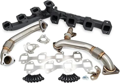 Pacific Performance Engineering High-Flow Manifolds and Up-Pipes Kit - 2017-2020+ GM 6.6L Duramax L5P in Kuwait
