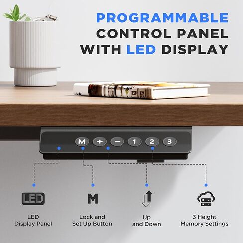 Dual Motor Electric Standing Desk Frame - 300 lbs Heavy Duty, 3 Memory Height Presets - Sit Stand Desk Frame, Computer Height Adjustable Desk Legs & Base for 43.3"-63" Desktop, White Frame Only in Kuwait