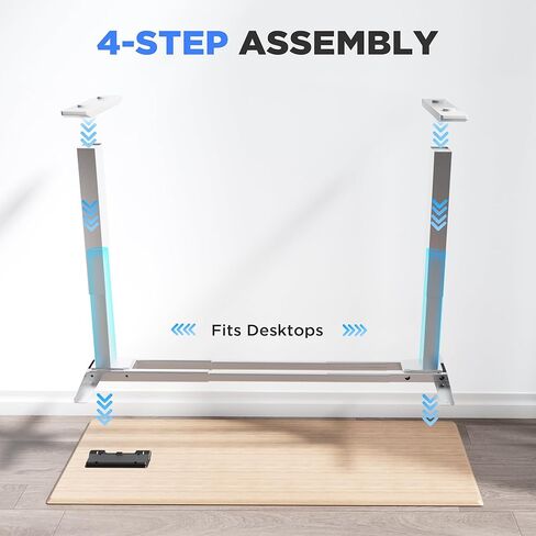 Dual Motor Electric Standing Desk Frame - 300 lbs Heavy Duty, 3 Memory Height Presets - Sit Stand Desk Frame, Computer Height Adjustable Desk Legs & Base for 43.3"-63" Desktop, White Frame Only in Kuwait