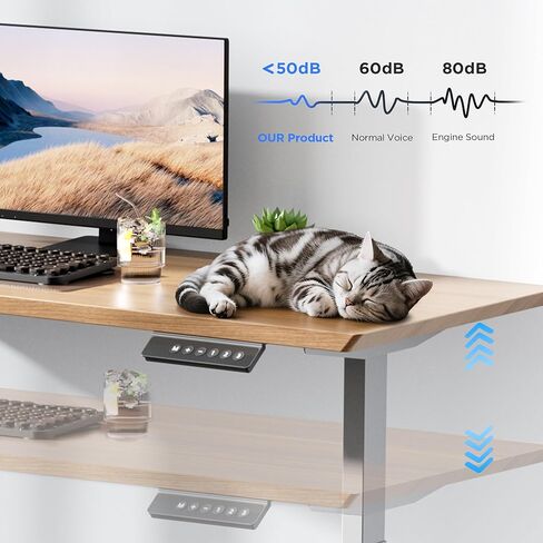Dual Motor Electric Standing Desk Frame - 300 lbs Heavy Duty, 3 Memory Height Presets - Sit Stand Desk Frame, Computer Height Adjustable Desk Legs & Base for 43.3"-63" Desktop, White Frame Only in Kuwait