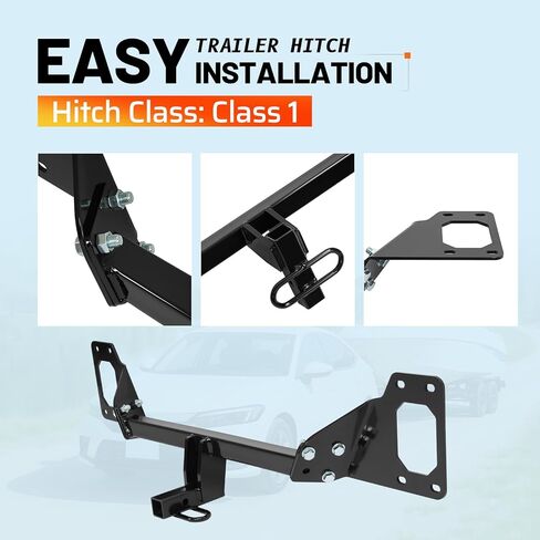 Class 1 Trailer Hitch, 1.25 Inch Receiver Compatible with 2016-2025 Honda Civic Exc Center Exhaust Trailer Hitch Receiver in Kuwait