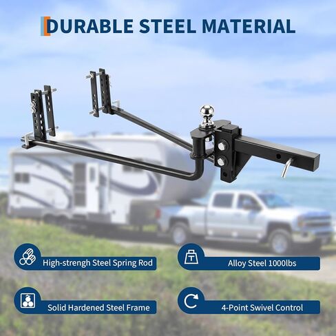 Weight Distribution Hitch – 10,000 Lbs Max Towing, 1,000 Lbs Max Tongue, Weight Distributing Hitches with Sway Control, Includes 2" Shank & 2-5/16" Ball, Load Leveling Hitch for RV Boat Trailer in Saudi Arabia