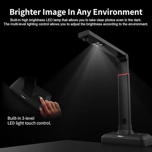 VIISAN Document Scanner - USB Document Camera, Capture Size Up to A2, 130 Languages OCR, Auto-Flatten & Deskew Tech, Page Turning Detection, Fast Scan 1.5s/Page, 23MP Book Scanner for Windows & MacOS in Saudi Arabia