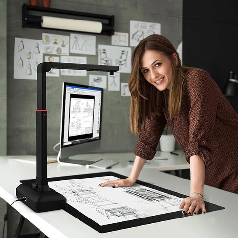VIISAN Document Scanner - USB Document Camera, Capture Size Up to A2, 130 Languages OCR, Auto-Flatten & Deskew Tech, Page Turning Detection, Fast Scan 1.5s/Page, 23MP Book Scanner for Windows & MacOS in Saudi Arabia