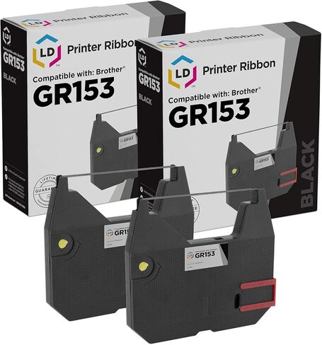 خرطوشة شريط طابعة متوافقة مع LD بديلة لـ Brother 1030 GR153 (أسود، عبوتان) متوافقة مع Brother Typewriter AX10 AX15 in Kuwait