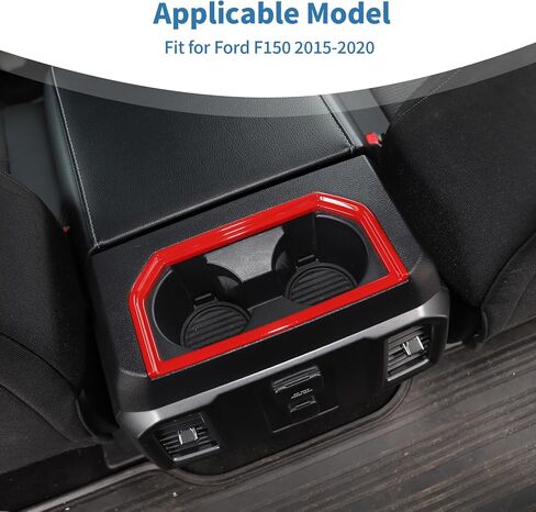 for F150 Armrest Cup Holder Trim Cover Fit for Ford F150 2015-2020 Red Interior Accessories 1pc in Kuwait