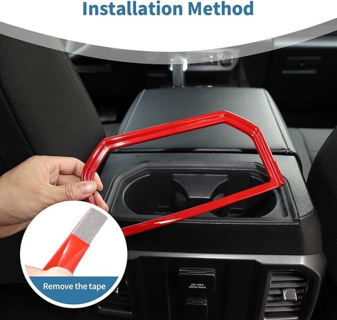 for F150 Armrest Cup Holder Trim Cover Fit for Ford F150 2015-2020 Red Interior Accessories 1pc in Kuwait