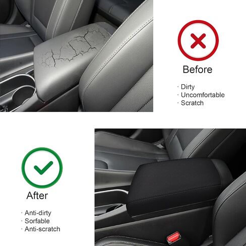 Center Console Cover for Hyundai Elantra 2021-2025 (Black) Waterproof Leather Anti-Scratch Armrest Cover for Hyundai Elantra Accessories. (Only Fit for Left-Hand Automatic Brake) in Kuwait