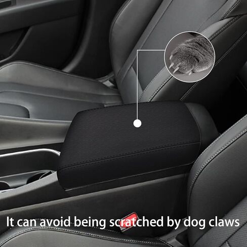 Center Console Cover for Hyundai Elantra 2021-2025 (Black) Waterproof Leather Anti-Scratch Armrest Cover for Hyundai Elantra Accessories. (Only Fit for Left-Hand Automatic Brake) in Kuwait