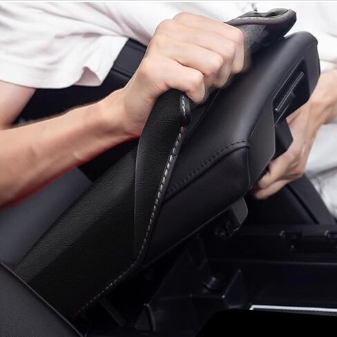 Center Console Cover for Hyundai Elantra 2021-2025 (Black) Waterproof Leather Anti-Scratch Armrest Cover for Hyundai Elantra Accessories. (Only Fit for Left-Hand Automatic Brake) in Kuwait