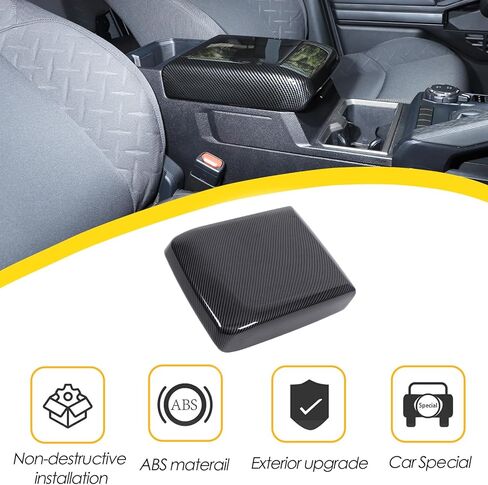 غطاء مسند ذراع وحدة التحكم المركزية متوافق مع Toyota Tacoma 2024 2025 2026 غطاء وحدة التحكم غطاء وسادة حامي الملحقات الداخلية (ألياف الكربون) in Kuwait