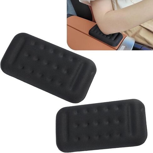 2 PCS Car Arm Rest Elbow Pads, Arm Rest Cushion with Memory Foam Pad for Arm Support, Universal PU Non Slip Auto Armrest Pad, for Most Cars, Trucks, SUVs (Black) in Saudi Arabia
