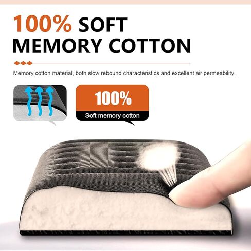 2 PCS Car Arm Rest Elbow Pads, Arm Rest Cushion with Memory Foam Pad for Arm Support, Universal PU Non Slip Auto Armrest Pad, for Most Cars, Trucks, SUVs (Black) in Saudi Arabia