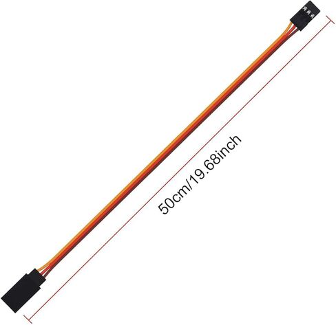 10PCS 500mm Servo Extension Cable 3-Pin Male to Female 30 Core Lead Wire Cable Connectors Control Board Remote - 50CM in Kuwait