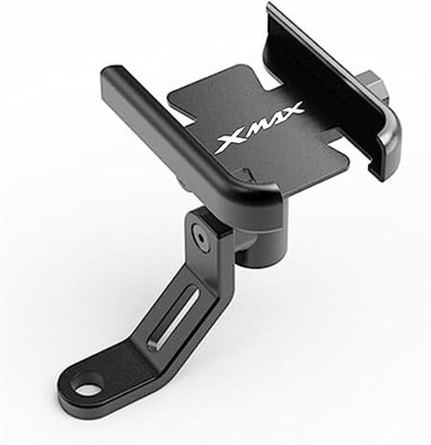 Xmax X-MAX Phone Holder for Motorcycle, Black, Compatible with Xmax X-MAX 125, 250, 300, 400, Rotatable, Handlebar Mount, CNC Aluminum, Smartphones, GPS in Kuwait