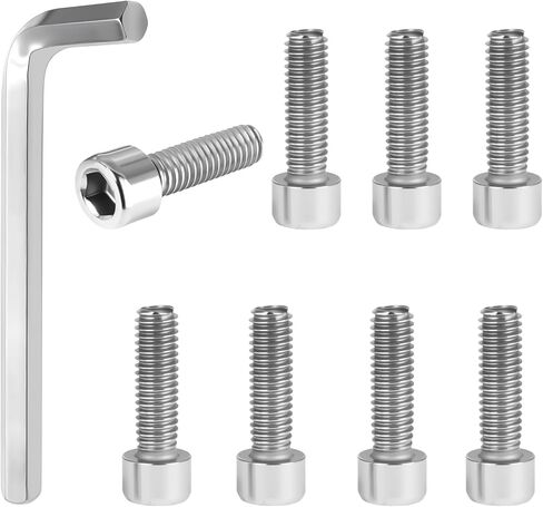 1001-63-B Center Cap Screws, Fit for Fuel Offroad Wheel Black Center Caps, with 1 Pc Allen Key, Alloy Steel Silver Finish Screw Locks, No Center Cap Included, 1001-63B, 1001-63GB, 8 Pcs in Kuwait