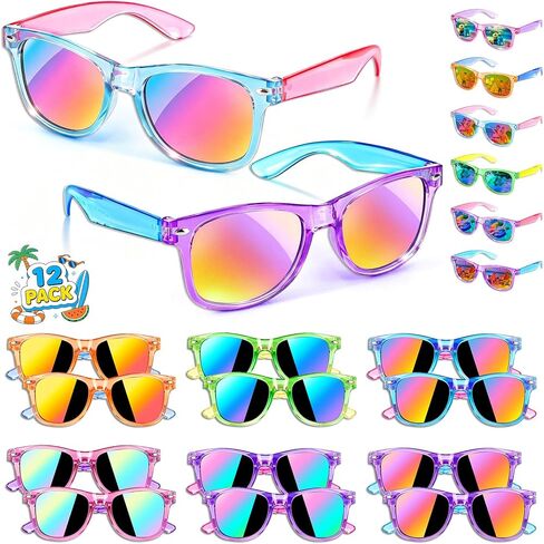 Metemot Kids Sunglasses Bulk Party Favors, Sunglasses for Kids with UV 400 Protection, Neon Sunglasses for Boys and Girls, Party Favor, Birthday Classroom Goodie Bags Party Supplies in Saudi Arabia