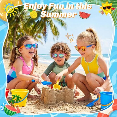 Metemot Kids Sunglasses Bulk Party Favors, Sunglasses for Kids with UV 400 Protection, Neon Sunglasses for Boys and Girls, Party Favor, Birthday Classroom Goodie Bags Party Supplies in Saudi Arabia