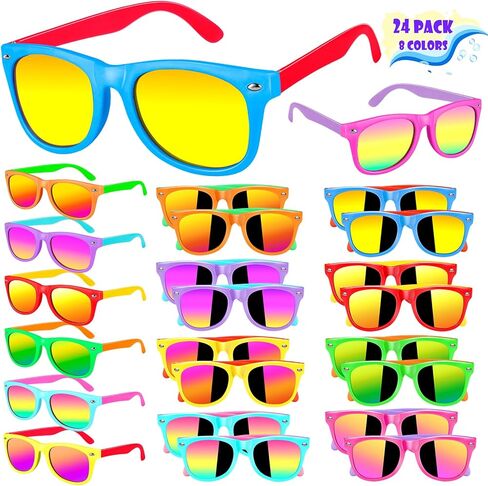 Metemot Kids Sunglasses Bulk Party Favors, Sunglasses for Kids with UV 400 Protection, Neon Sunglasses for Boys and Girls, Party Favor, Birthday Classroom Goodie Bags Party Supplies in Saudi Arabia