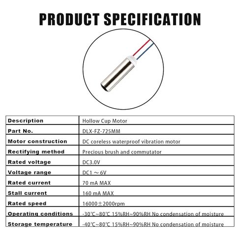 20 Pcs DC Coreless Vibration Motors 7x25mm Micro Vibrating Motors 1-6V 8000-20000RPM for Electronic Vibration equipments and DIY Projects in Saudi Arabia