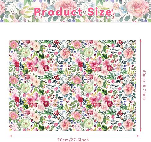 50 Sheets Watercolor Floral Tissue Paper - 20×28 Inches Rose Flower Themed Tissue for Gift Bags, Birthday Parties, Floral Themed Celebrations, DIY Crafts, Gift Wrapping, Flower Bouquet Wrapping in Saudi Arabia