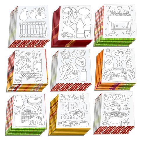 littkeef cliaet 12 Pcs Outdoor BBQ Coloring Books BBQ Party Favors Picnic Mini Coloring Book Bulk for PicnicTheme Birthday Favor DIY Art Drawing Activity Book Set in Kuwait