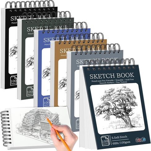 18 Pack Sketch Books Bulk 9x12 Inch Large Top Spiral Bound Sketch Pads 720 Total Sheets 6-Color Sketchbook 68lb/100gsm Acid-Free Drawing Paper for Students Beginners Artists Classroom Art Supplies in Saudi Arabia