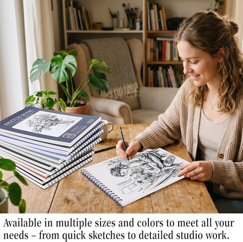 18 Pack Sketch Books Bulk 9x12 Inch Large Top Spiral Bound Sketch Pads 720 Total Sheets 6-Color Sketchbook 68lb/100gsm Acid-Free Drawing Paper for Students Beginners Artists Classroom Art Supplies in Saudi Arabia