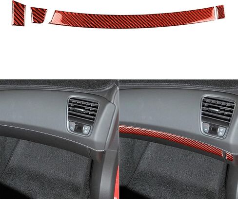 NVCNX Real 3K Carbon Fiber Dashboard Co-Pilot Glove Box Upper Handle Strip Cover Decal Car Interior Trim Accessories for Chevrolet Corvette C7 Z06 2014 2015 2016 2017 2019 Red 4PCS in Kuwait