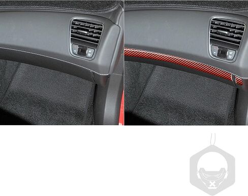 NVCNX Real 3K Carbon Fiber Dashboard Co-Pilot Glove Box Upper Handle Strip Cover Decal Car Interior Trim Accessories for Chevrolet Corvette C7 Z06 2014 2015 2016 2017 2019 Red 4PCS in Kuwait