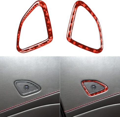 NVCNX Real 3K Carbon Fiber Dashboard Co-Pilot Glove Box Upper Handle Strip Cover Decal Car Interior Trim Accessories for Chevrolet Corvette C7 Z06 2014 2015 2016 2017 2019 Red 4PCS in Kuwait