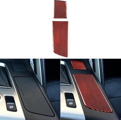 NVCNX Real 3K Carbon Fiber Dashboard Co-Pilot Glove Box Upper Handle Strip Cover Decal Car Interior Trim Accessories for Chevrolet Corvette C7 Z06 2014 2015 2016 2017 2019 Red 4PCS in Kuwait