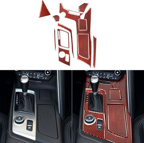NVCNX Real 3K Carbon Fiber Dashboard Co-Pilot Glove Box Upper Handle Strip Cover Decal Car Interior Trim Accessories for Chevrolet Corvette C7 Z06 2014 2015 2016 2017 2019 Red 4PCS in Kuwait