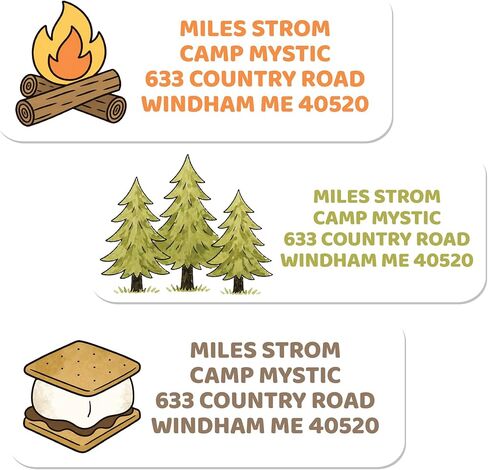 Camp Address Labels – 30 Personalized Waterproof Return Address Stickers – 18 Design Choices for Kids Camp Mail & Packages in Saudi Arabia