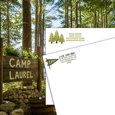 Camp Address Labels – 30 Personalized Waterproof Return Address Stickers – 18 Design Choices for Kids Camp Mail & Packages in Saudi Arabia