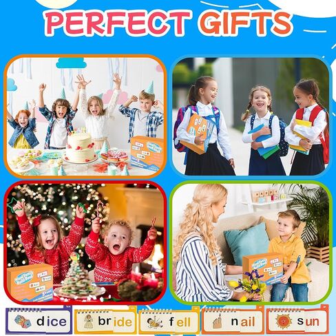 30 Read and Rhyme Flip Books, Preschool Enlightenment ABC Flash Cards, Attractive Word Family Build Book for Kids, Read & Spell Phonics Flash Cards, Read and Rhyme Flip Book for Homes and School. in Saudi Arabia