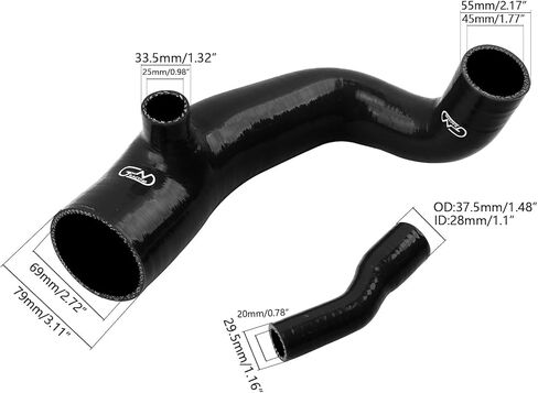 Turbo Inlet Pipe Fit for 2007-2014 Mini Cooper S R55/R56/R57 1.6L, 2008-2014 Clubman R55 Air Duct Intake Hose Boot Pipe Tube, Aftermarkt, Silicone in Saudi Arabia