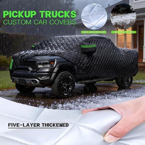 Hail Cover for Truck Compatible with for Ford F150 250/Chevy Silverado/GMC Sierra/Dodge Ram 1500/Toyota Tundra,Truck Length Up to 242" with Zipper Door in Saudi Arabia