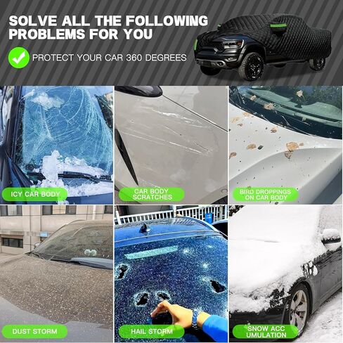 Hail Cover for Truck Compatible with for Ford F150 250/Chevy Silverado/GMC Sierra/Dodge Ram 1500/Toyota Tundra,Truck Length Up to 242" with Zipper Door in Saudi Arabia