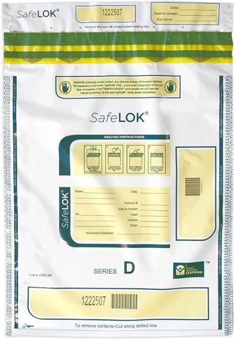أكياس الودائع من السلسلة D من SafeLok، حجرة واحدة، أبيض، 100/عبوة (585094) in Kuwait