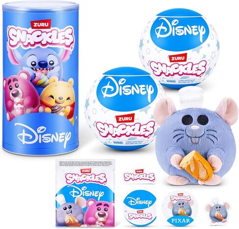 Snackles Disney 5-Inch Plush Toy 2 Pack by ZURU – Ultra-Soft Mini Stuffed Animal with Snack Accessory, Collectible Cuddly Plush for Kids, Tweens, and Disney Fans Ages 3+ in Saudi Arabia