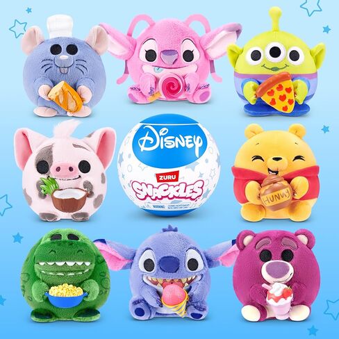 Snackles Disney 5-Inch Plush Toy 2 Pack by ZURU – Ultra-Soft Mini Stuffed Animal with Snack Accessory, Collectible Cuddly Plush for Kids, Tweens, and Disney Fans Ages 3+ in Saudi Arabia