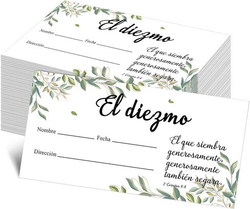 Woanger 500 Count Spanish Offering Envelopes Tithe Donation Tithes and Offering for Church Supplies(Leaf) in Kuwait