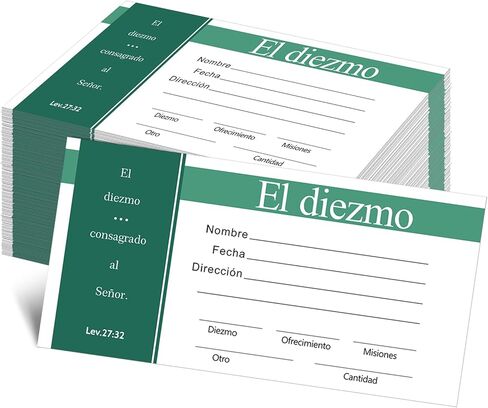 Woanger 500 Count Spanish Offering Envelopes Tithe Donation Tithes and Offering for Church Supplies(Leaf) in Kuwait