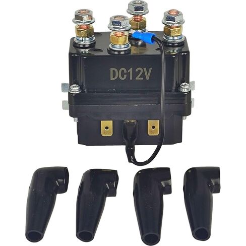 EZROAD 12V موصل تتابع الملف اللولبي 100995 متوافق مع Warn VRX 2500 2500-S 3500 3500-S 4500 4500-S ونش ATV UTV تحكم في سحب الإصدار المتحكم فيه مع 4 مصد غطاء حماية in Kuwait