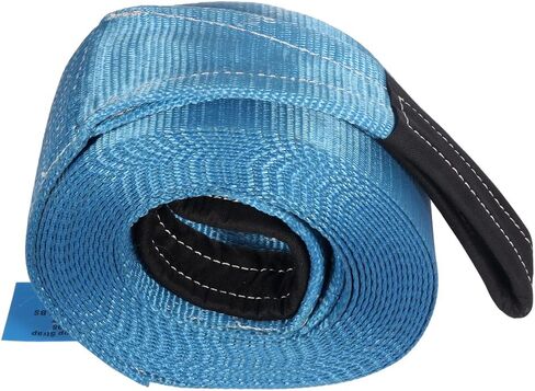 ROADFAR 4 inch x 30 feet Tow Strap - Recovery Winch Tree Saver - Extreme Heavy Duty Nylon 20,000 Pound (10-Ton) Pulling Capacity - Blue in Kuwait