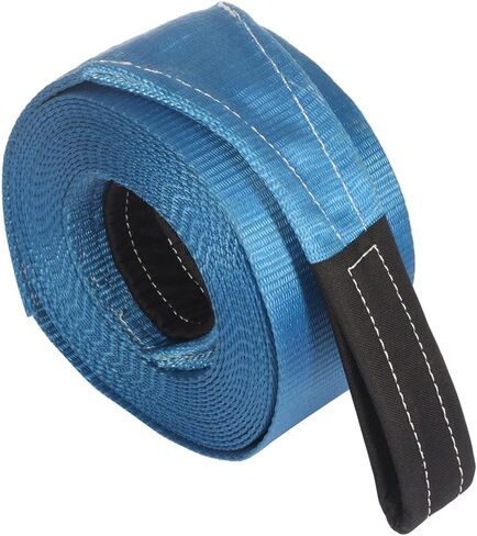 ROADFAR 4 inch x 30 feet Tow Strap - Recovery Winch Tree Saver - Extreme Heavy Duty Nylon 20,000 Pound (10-Ton) Pulling Capacity - Blue in Kuwait