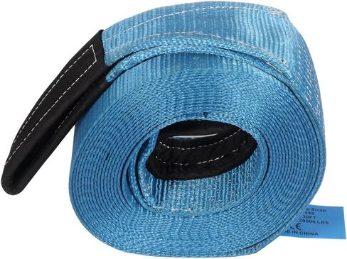 ROADFAR 4 inch x 30 feet Tow Strap - Recovery Winch Tree Saver - Extreme Heavy Duty Nylon 20,000 Pound (10-Ton) Pulling Capacity - Blue in Kuwait